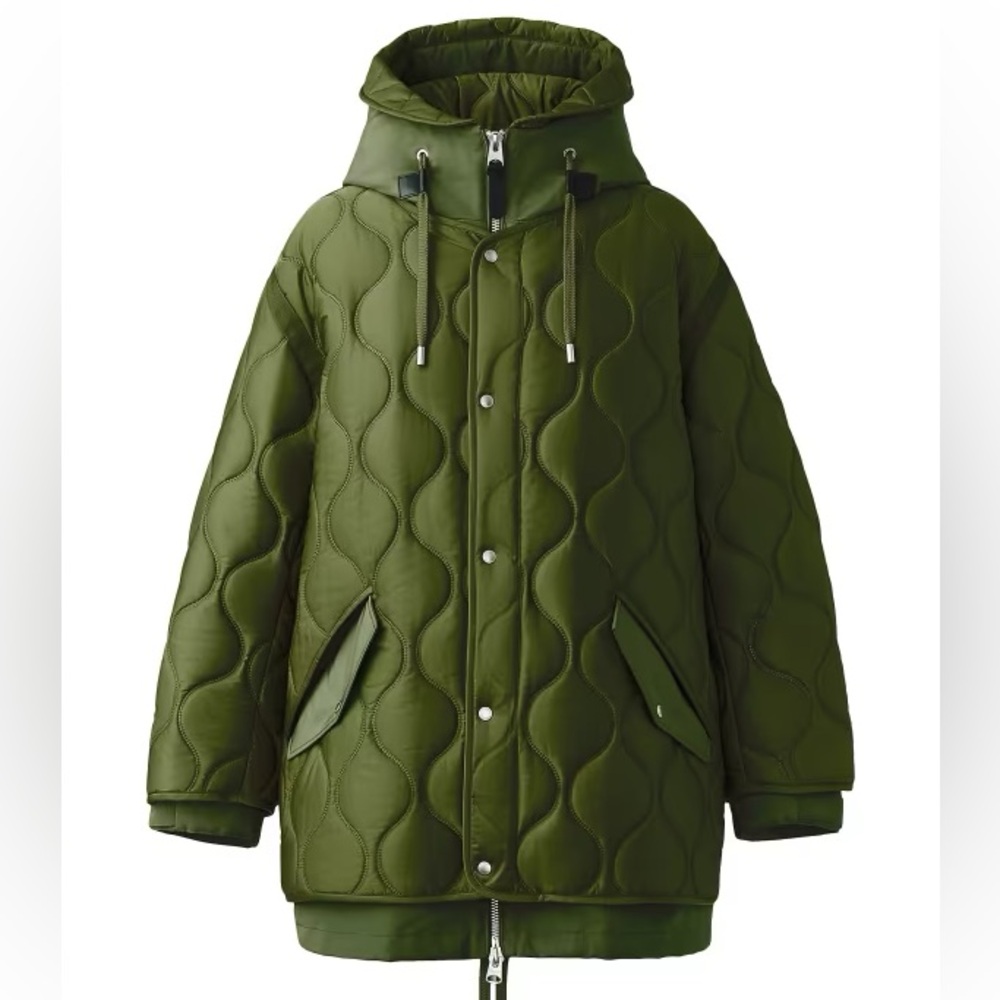 MACKAGE Maia Quilted Parka Jacket light military xs - Picture 2 of 9
